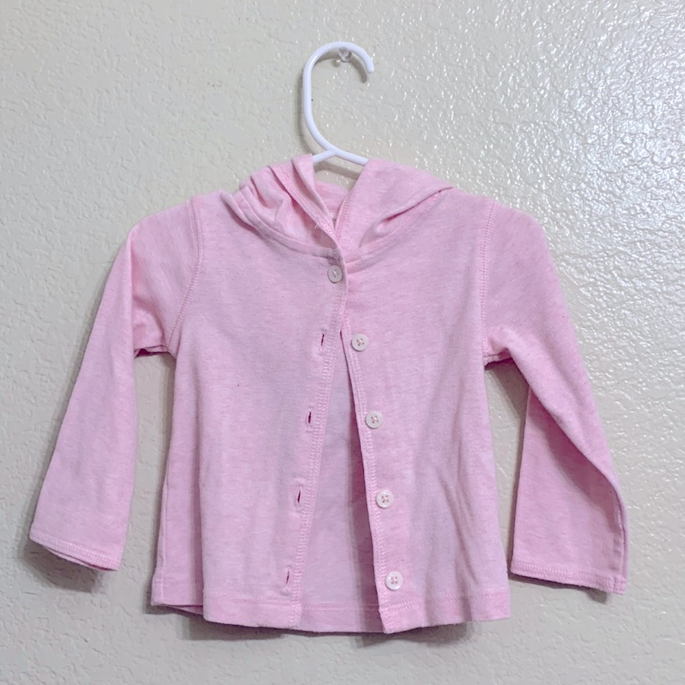 Pink button up hoodie